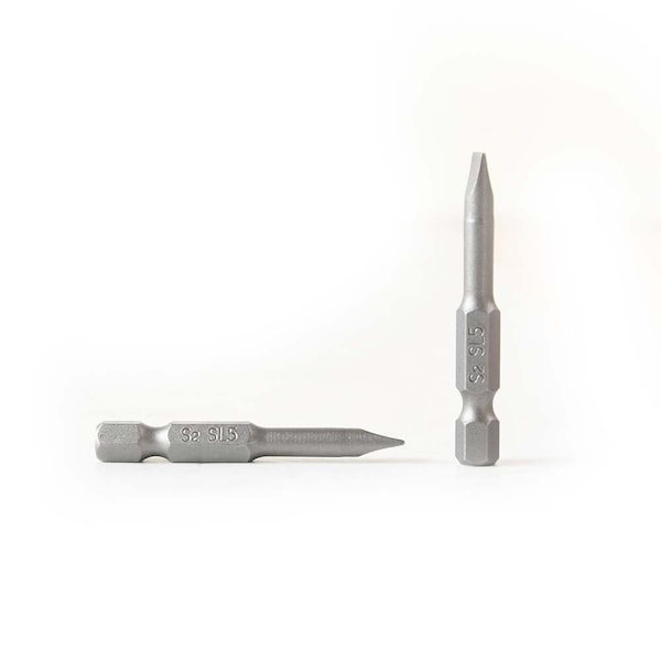 Superior Steel Single End Slotted Screwdriver Bits - 2 Inch Long - 5mm Wide Slot, PK 10 BS205-10PK - main